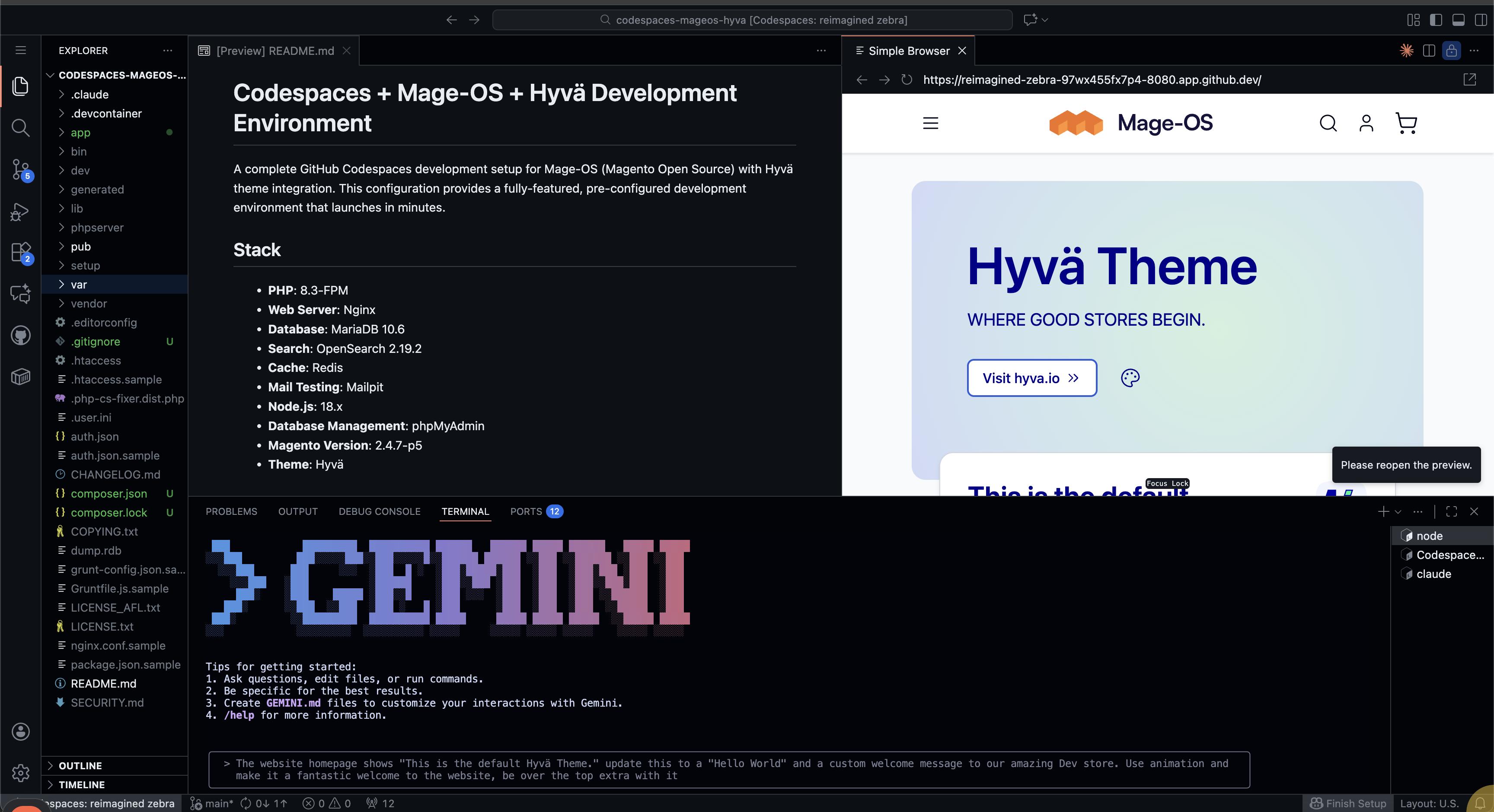 Using Claude and Gemini in a codespaces environment