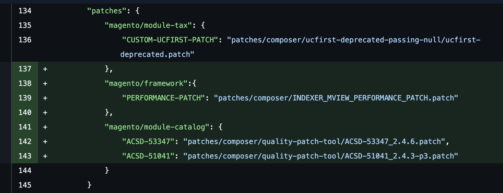 Composer patch tool implementation